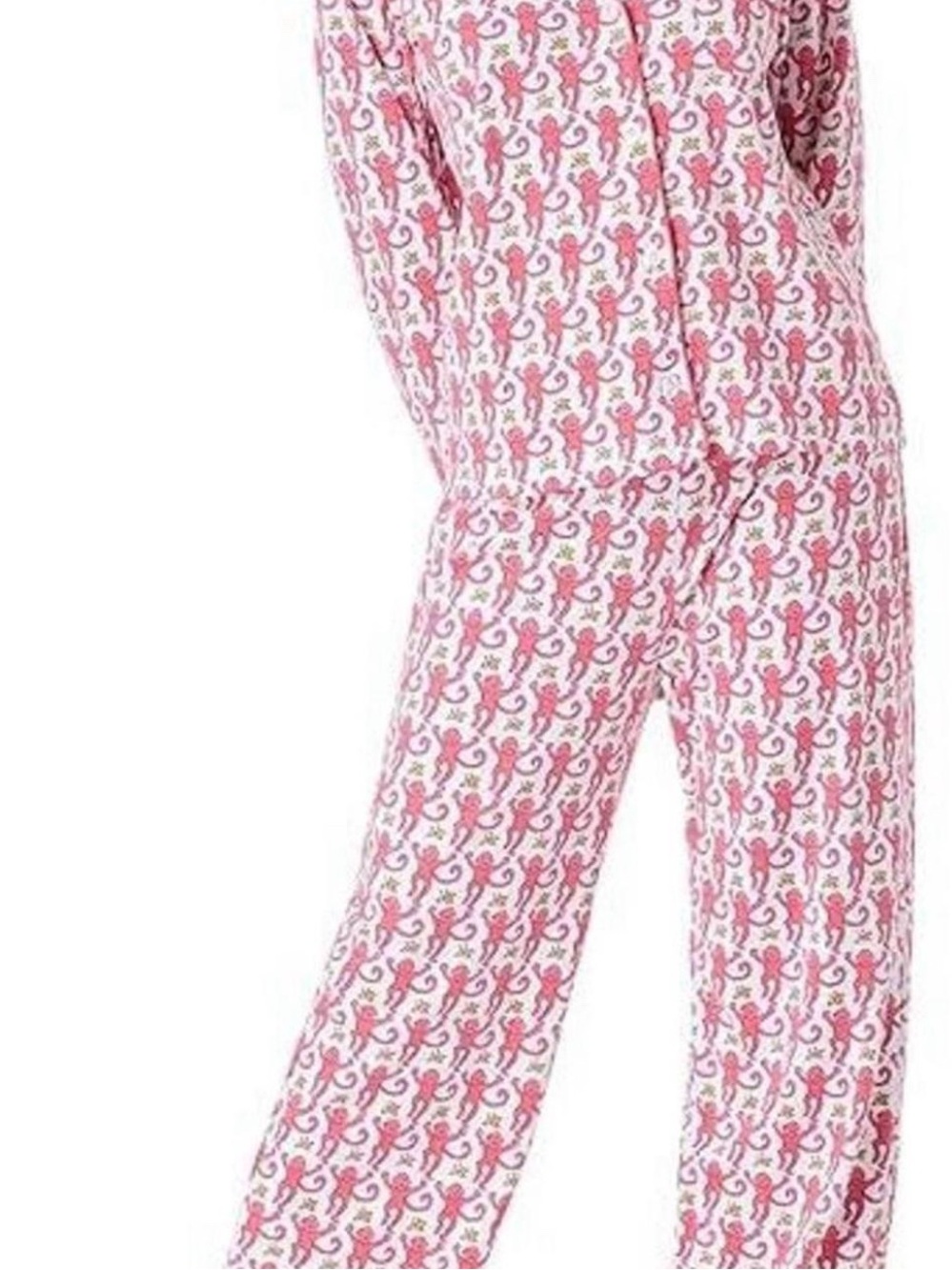 Roller Rabbit red and White monkey Print Pajama Set